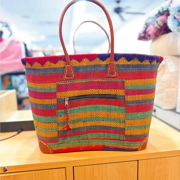 Colorful Striped Tote Bag - Picture 1 of 2